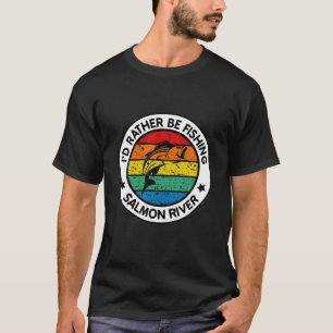 Mens Fishing Salmon River Idaho Chinook Coho Slhea T-Shirt