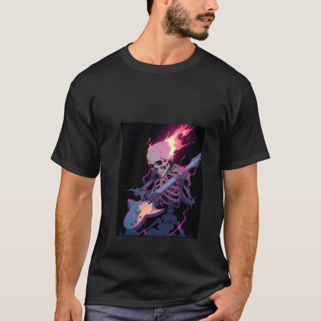 men's flaming rock skeleton T-Shirt (Vorderseite)