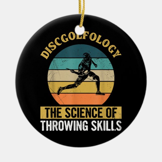 Mens Flying Disk Sport Design für eine Disk Golf Keramik Ornament (Vorne)