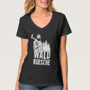Mens Forest Bursche Woodcut Spruce Moped Forest T-Shirt