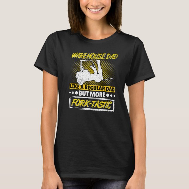 Mens Fork Tastic Vater Warehouse Forklift Operator T-Shirt (Vorderseite)