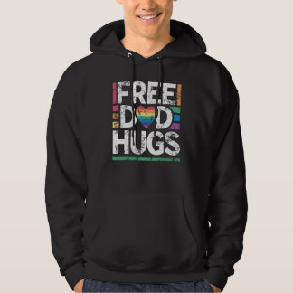 Mens Free Dad Hugs LGBTQ Gay Pride Month Rainbow F Hoodie