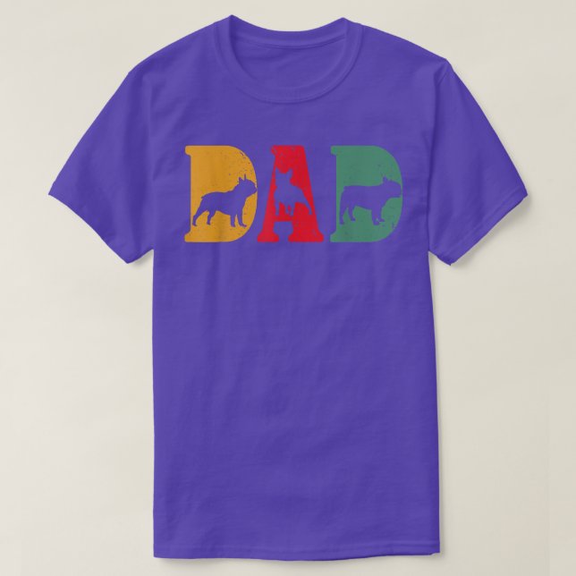 Mens French Bulldog dog pet owner DAD RETRO  T-Shirt (Design vorne)