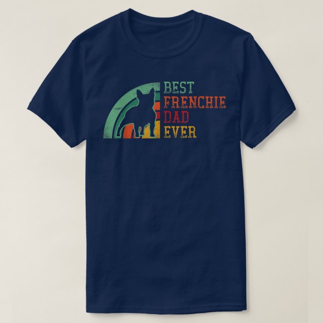 Mens French Bulldog pet Eigentümer VATER Retro dis T-Shirt (Design vorne)