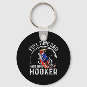 Mens Full Time Vater Part Time Funny Fishing Vater Schlüsselanhänger