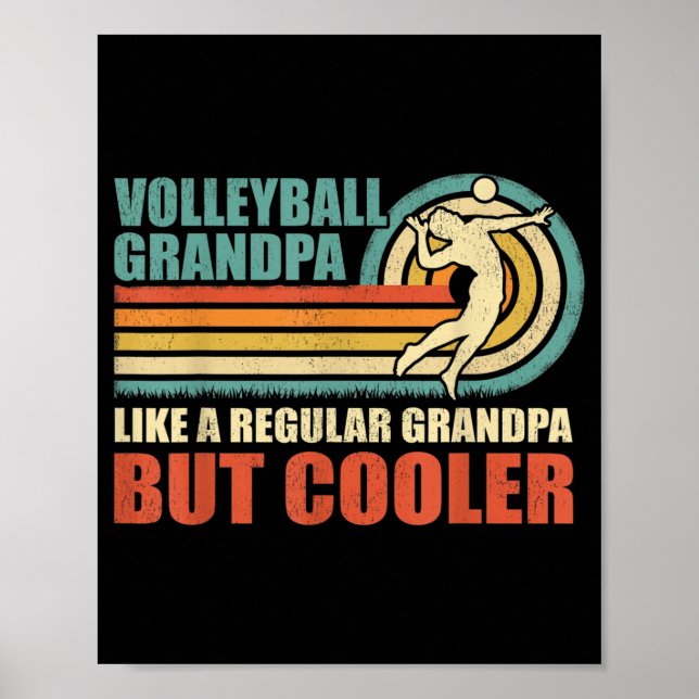 Mens Fun Volleyball Großvater wie ein regelmäßiger Poster (Vorne)