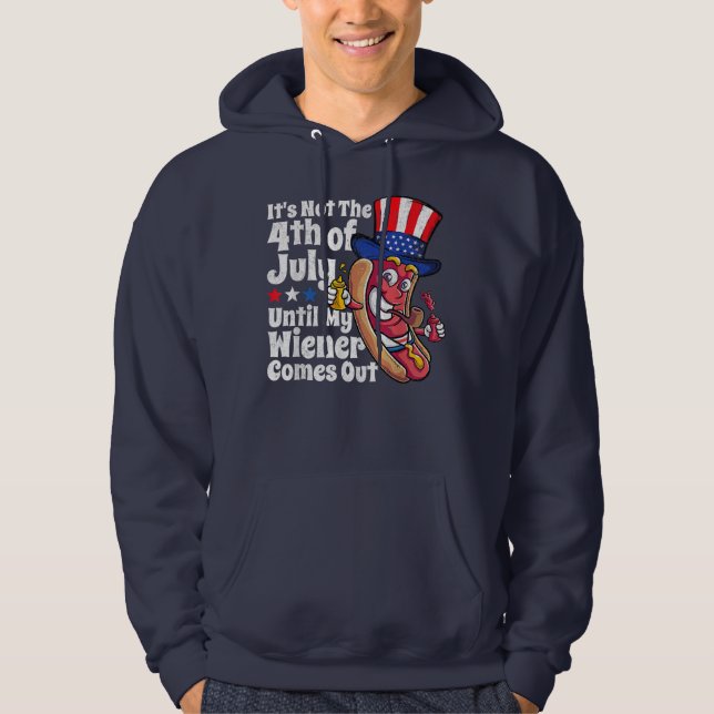 Mens Funny 4. Juli Hotdog Dackel kommt raus Hoodie (Vorderseite)