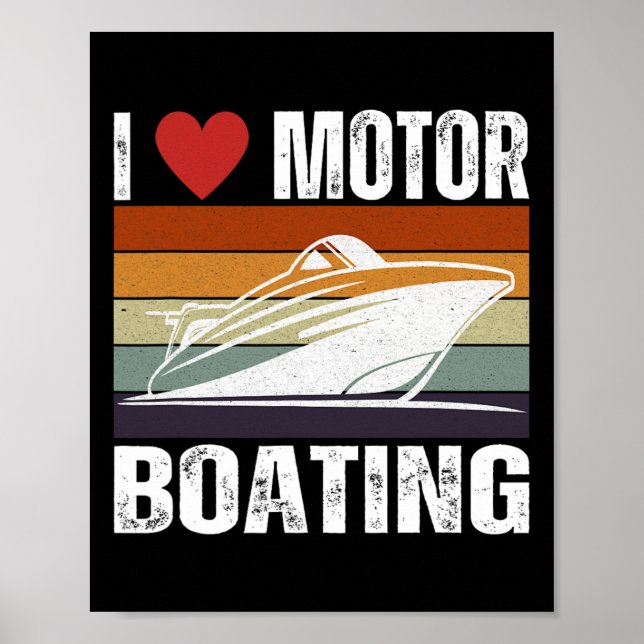 Mens Funny Boater Life Speed Boot Kapitän I Liebe Poster (Vorne)