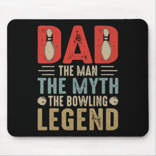 Mens Funny Bowler Vater Bowling Legend Vatertag Mousepad