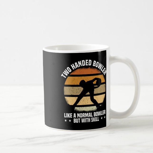 Mens Funny Bowling Two Handed Bowler Kaffeetasse (Rechts)