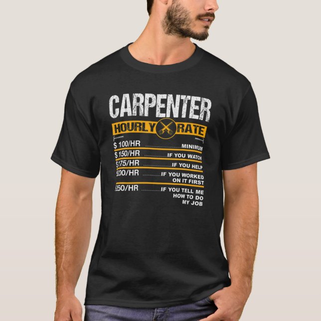 Mens Funny Carpenter Stundensatz Cabinetmaker Craf T-Shirt (Vorderseite)