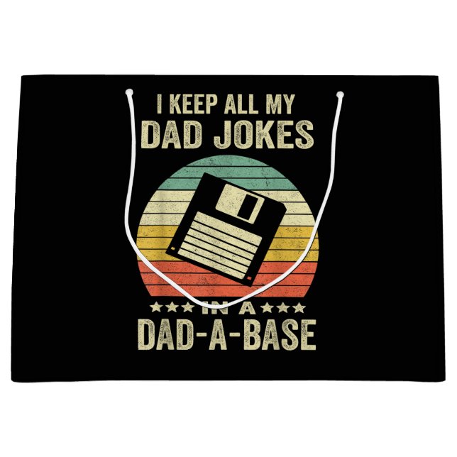 Mens Funny dad Jokes in dad-a-Base Große Geschenktüte (Vorderseite)