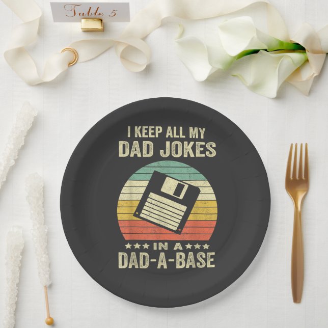 Mens Funny dad Jokes in dad-a-Base Pappteller (Hochzeit)