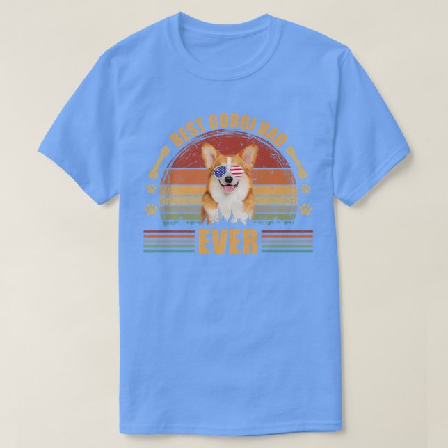Mens Funny Dog Vater Fathers Day Best Corgi Vater  T-Shirt (Design vorne)