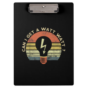 Mens Funny Electrician Geschenke kann ich ein Watt Klemmbrett