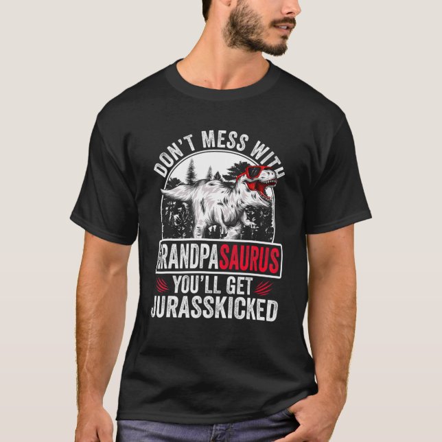Mens Funny Grandpa Dinosaurier Lover Vater Vater's T-Shirt (Vorderseite)
