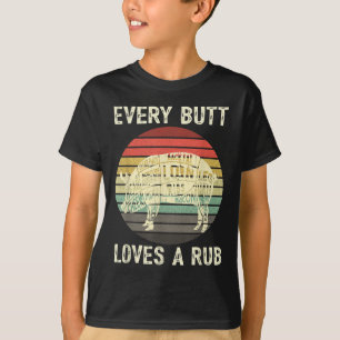 Mens Funny Hintern Lieben Rub Fleisch Grillen Rauc T-Shirt