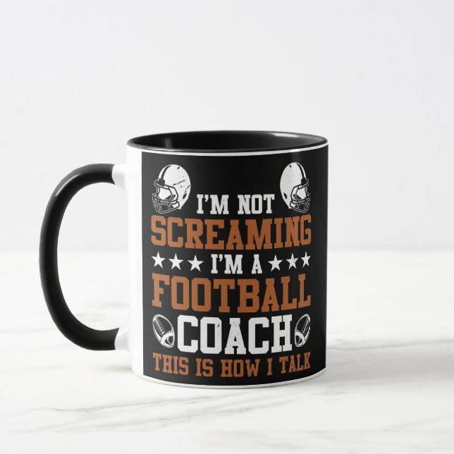 Mens Funny, ich bin Football Coach American Footba Tasse (Links)