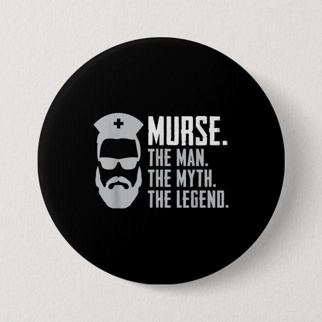 Mens Funny Murse Button (Vorderseite)