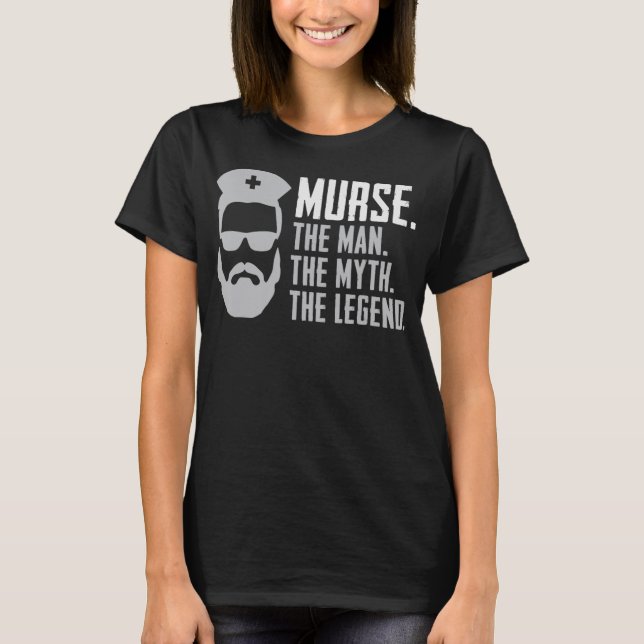 Mens Funny Murse Male Nurse Shirt RN LPN CNA Love (Vorderseite)