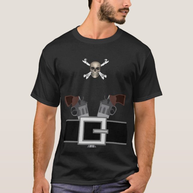 Mens Funny Novelty Christmas PIRATE COSTUME T-Shirt (Vorderseite)