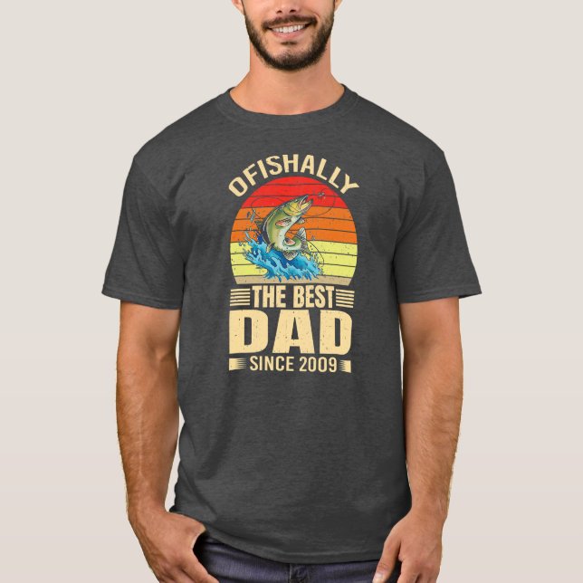 Mens Funny Ofishally Der beste Vater seit 2009 T-Shirt (Vorderseite)