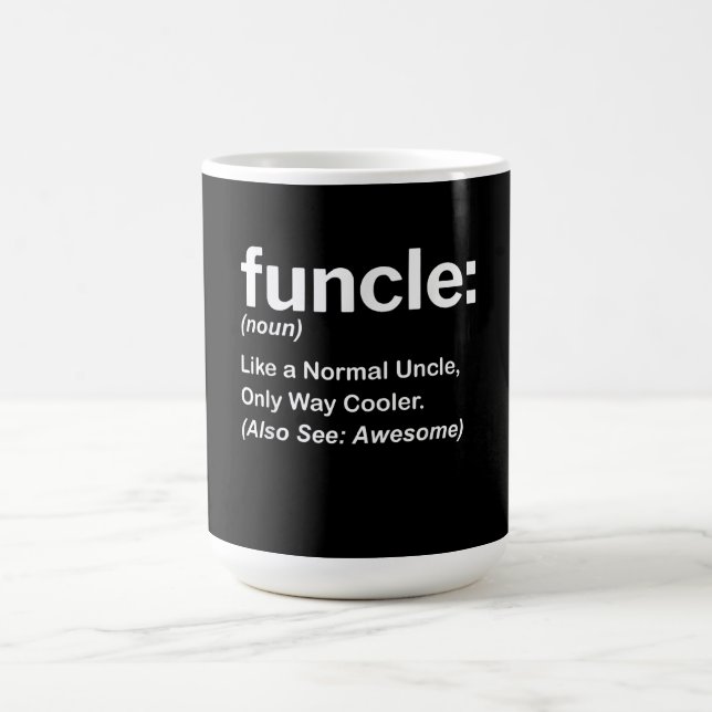 Mens Funny Oncle Shirt Mens Funcle Definition Gesc Kaffeetasse (Mittel)