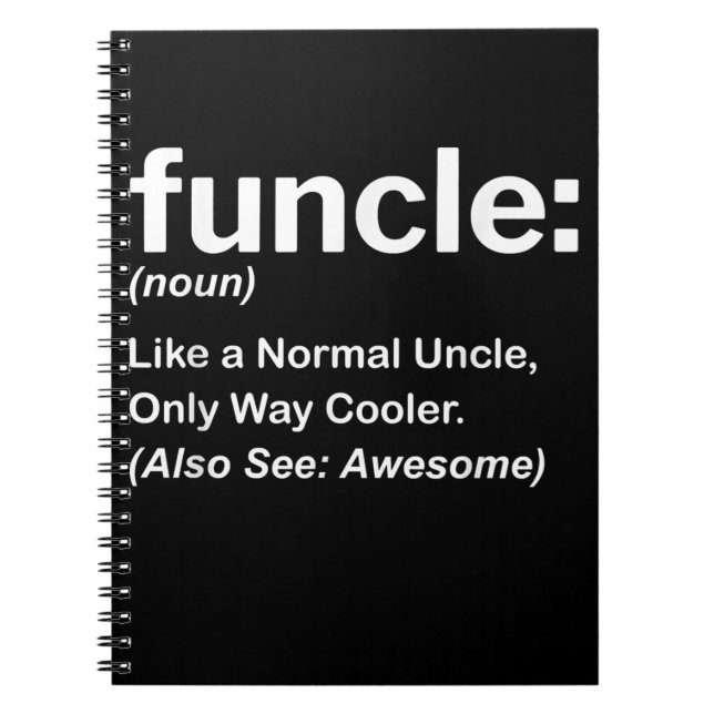 Mens Funny Oncle Shirt Mens Funcle Definition Gesc Notizblock (Vorderseite)