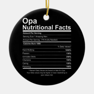 Mens Funny Opa Großvater Vater Ernährung Fakt Keramik Ornament