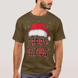 Mens Funny Pappy Claus Red Plaid Christmas Family T-Shirt