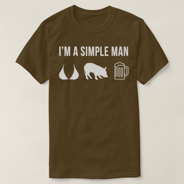 Mens Funny Pig Bauer Simple Man Premium  T-Shirt (Design vorne)