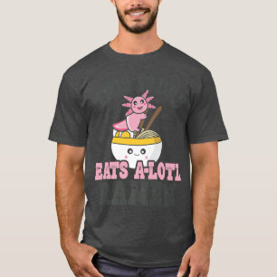 Mens Funny Ramen Love Padre Niedlich Axolotl Eatin T-Shirt