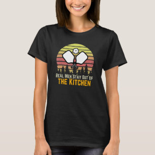 Mens Funny Real Men Bleibe aus der Küchenecke hera T-Shirt