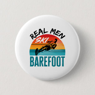 Mens Funny Refoot Wasserski Ski fahren Ski fahren  Button