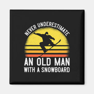 Mens Funny Snowboarden Geschenk für Männer Retro S Magnet