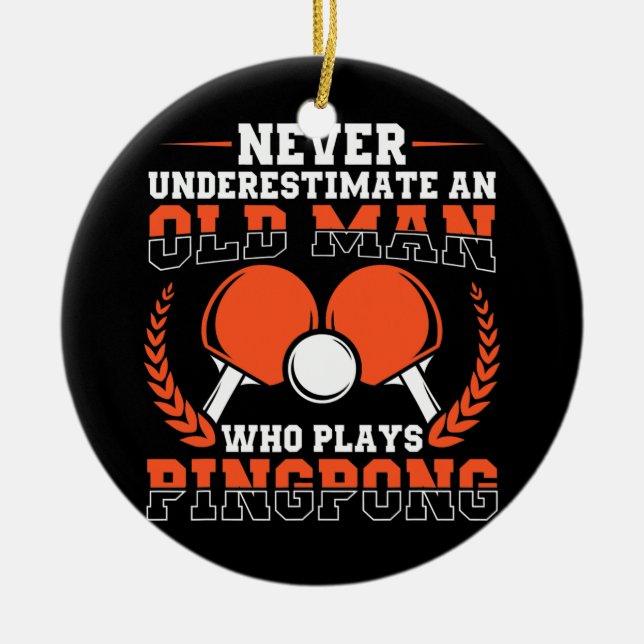 Mens Funny Table Tennis Lover Grafik für Männer Keramik Ornament (Vorne)