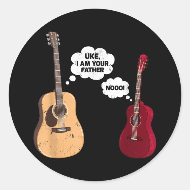 Mens Funny Ukulele Guitar Music Uke I Am Your Your Runder Aufkleber (Vorderseite)