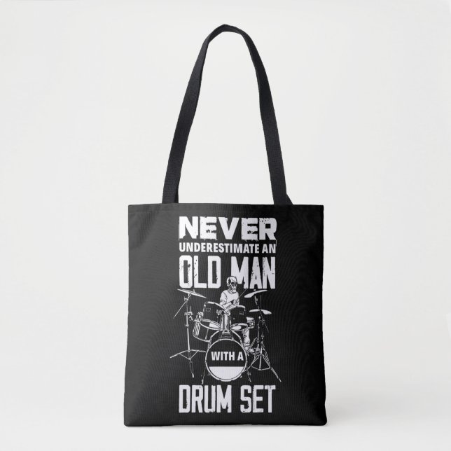 Mens Funny unterschätzt nie einen alten Mann mit D Tasche (Vorderseite)