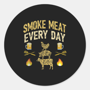 Mens Funny Vater Lieben Grillen Rauchfleisch jeden Runder Aufkleber