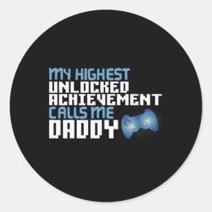 Mens Funny Vatertag für Gamer Vater Videospiel L Runder Aufkleber