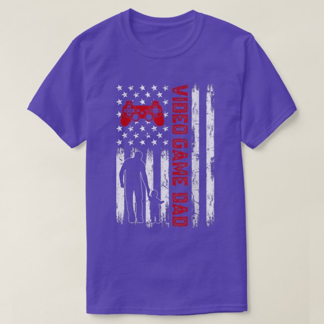 Mens Funny Video Game Vater American Flag Retro Me T-Shirt (Design vorne)