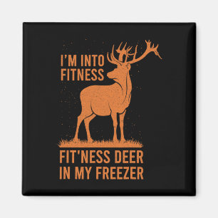 Mens Funny Vintag Hunter Ich bin in Fitness Deer H Magnet