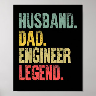 Mens Funny Vintag Shirt Handband Vater Engineer Le Poster