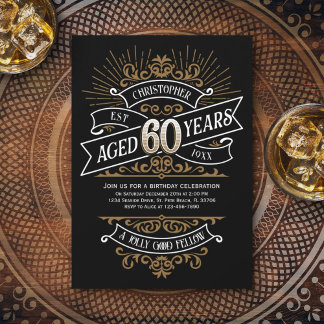 Mens Funny Whiskey 60. Geburtstag Einladung