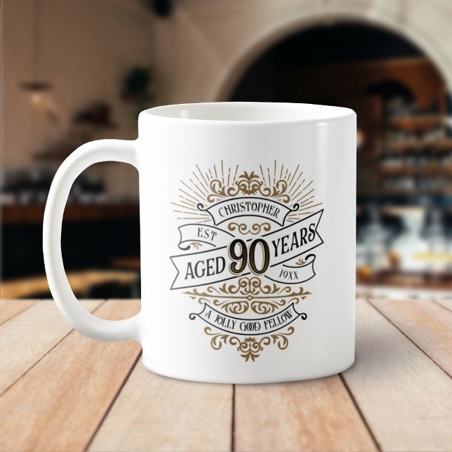 Mens Funny Whiskey 90. Geburtstag Kaffeetasse (Von Creator hochgeladen)