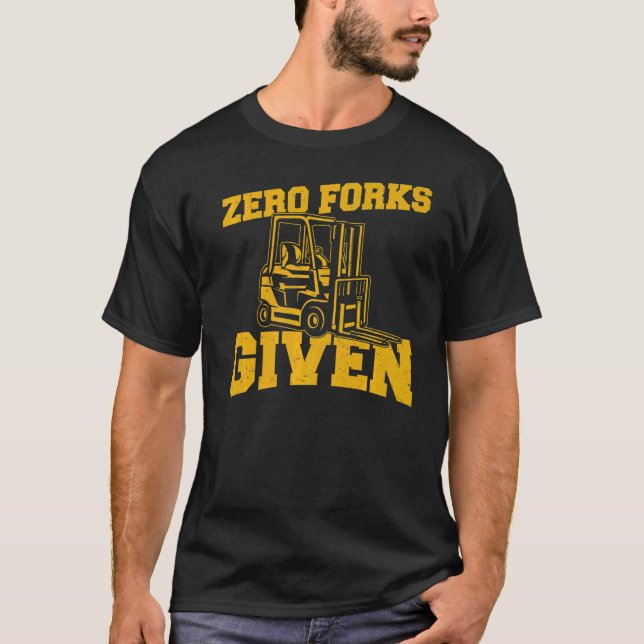 Mens Gabelstapler Null Gabelstapler geben Forklift T-Shirt (Vorderseite)