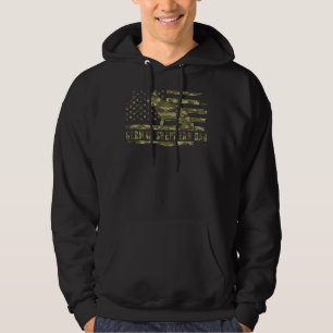 Mens German Shepherd Vater Camouflage American Fla Hoodie