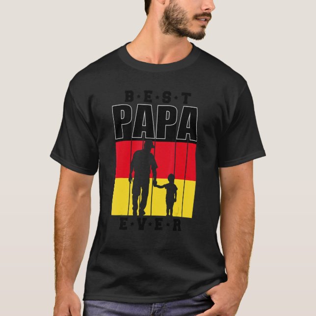 Mens German Vater of a Boy Vaters Day Son Germany  T-Shirt (Vorderseite)