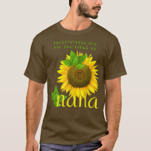 Mens Glück ist ein Nana Sonnenblume Lover Gra T-Shirt