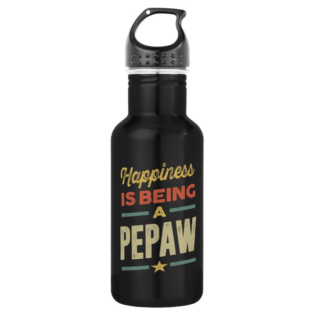 Mens Glück ist ein Pepaw - Vater Großvater Edelstahlflasche (Vorderseite)